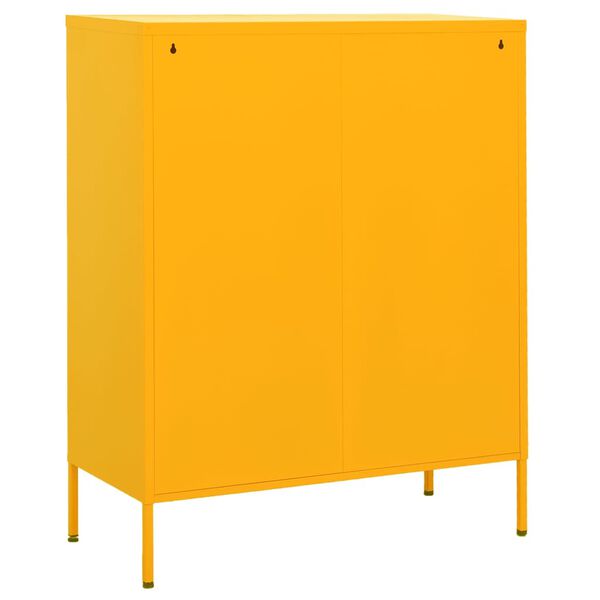 vidaXL Armoire de rangement Jaune moutarde 80x35x101,5 cm Acier