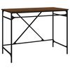 vidaXL Bureau ch&ecirc;ne marron 100x50x75 cm bois d'ing&eacute;nierie et fer