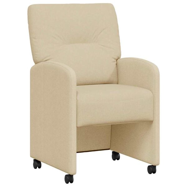 vidaXL Chaises de Salle à Manger avec Roues avec des roues 2 pcs Crème