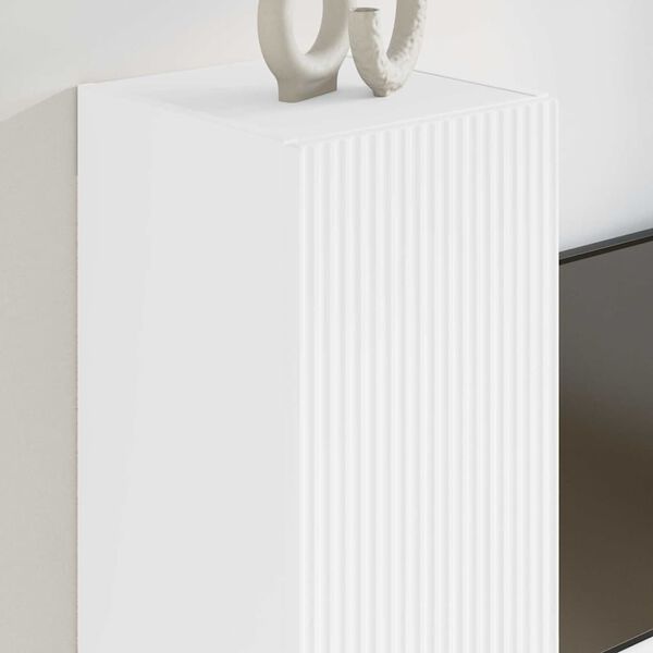 vidaXL Meuble TV mural 2 pcs Blanc 30 x 31 x 60 cm Bois d'ing&eacute;nierie