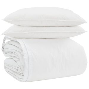 vidaXL Ensemble de Duvet avec oreiller 3 pcs Blanc Plume de canard