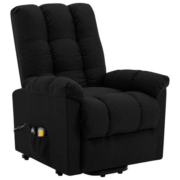 vidaXL Fauteuil de massage Noir Tissu