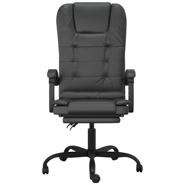 vidaXL Fauteuil de massage inclinable de bureau noir similicuir