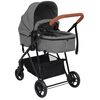 vidaXL Poussette pour bébé 3-en-1 Gris clair et noir Acier