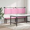 vidaXL T&ecirc;te de lit suspendue Montage mural Rose 210 x 55 x 5 cm tissu