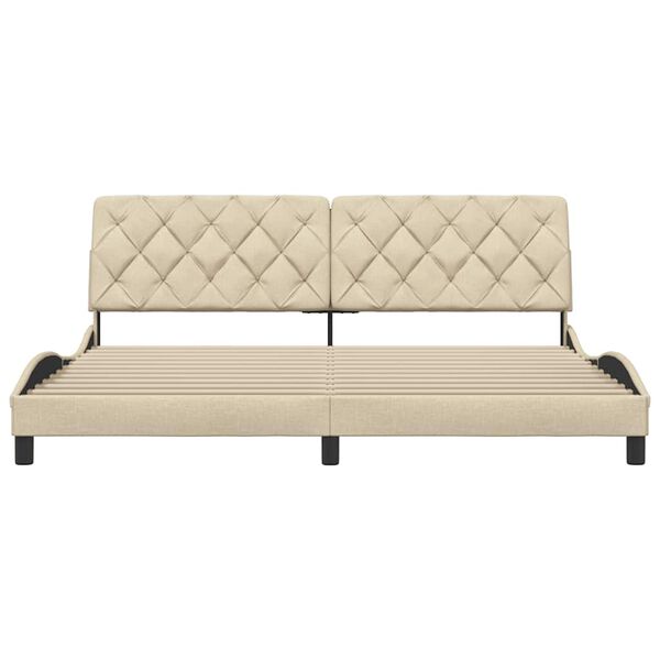 vidaXL Cadre de lit sans matelas cr&egrave;me 200x200 cm tissu