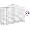 vidaXL Paniers &agrave; gabions arqu&eacute;s 5 pcs 200x50x120/140 cm Fer galvanis&eacute;