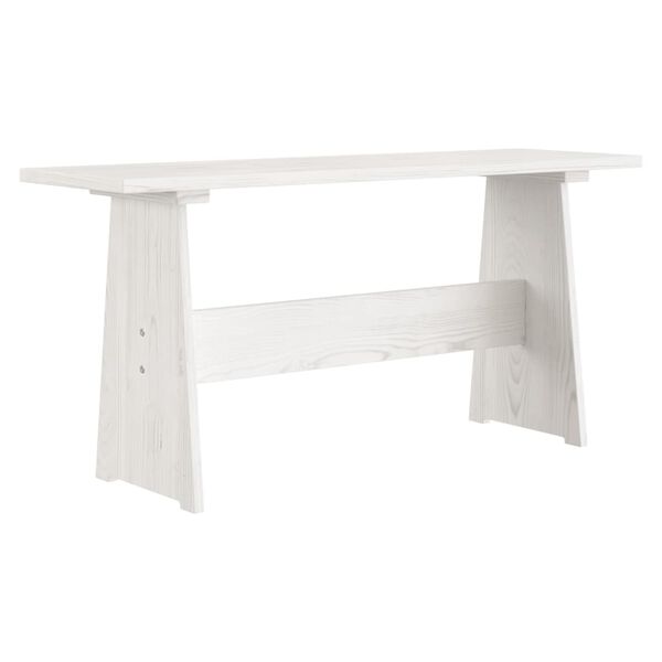 vidaXL Table &agrave; manger avec banc REINE blanc bois de pin solide
