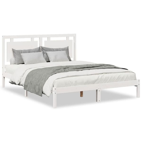 vidaXL Cadre de lit extra long sans matelas 160x220 cm bois massif