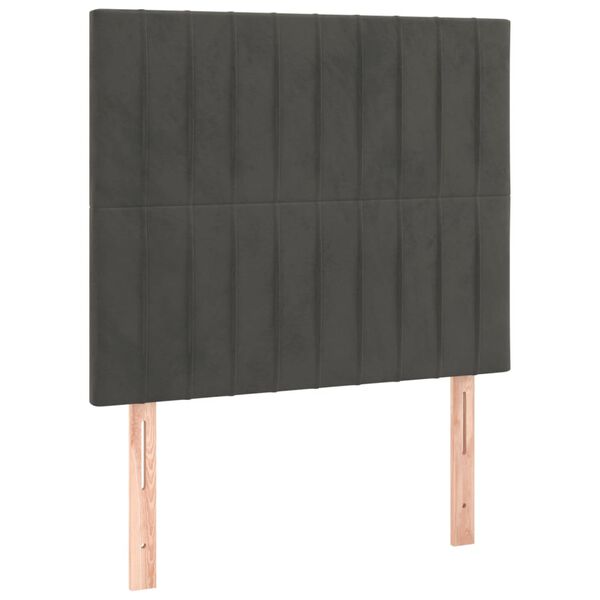 vidaXL T&ecirc;te de lit &agrave; LED Gris fonc&eacute; 80x5x118/128 cm Velours