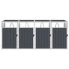 vidaXL Abri de poubelle quadruple Anthracite 286x81x121 cm Acier