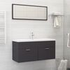 vidaXL Ensemble de meubles de salle de bain Gris Agglom&eacute;r&eacute;