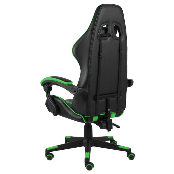 vidaXL Fauteuil de jeux vid&eacute;o Noir et vert Similicuir