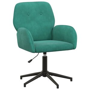 vidaXL Chaise de bureau pivotante 54 x 55 x 90 cm Turquoise Velours