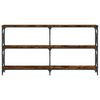 vidaXL Table console ch&ecirc;ne fum&eacute; 156x28x80,5 cm bois d'ing&eacute;nierie