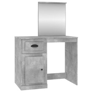vidaXL Coiffeuse et miroir gris b&eacute;ton 90x50x132,5 cm bois d'ing&eacute;nierie