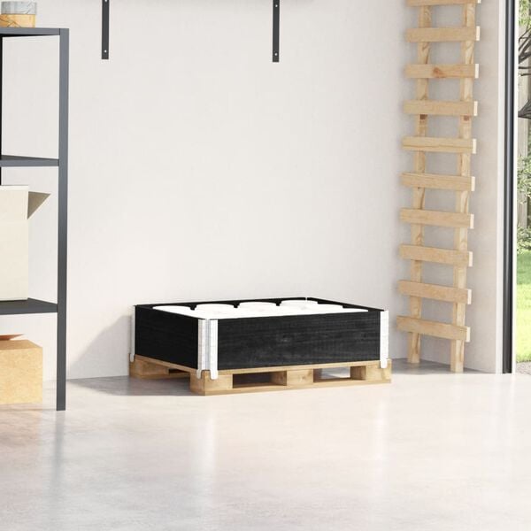 vidaXL Collier de palette noir 80x60 cm bois de pin solide