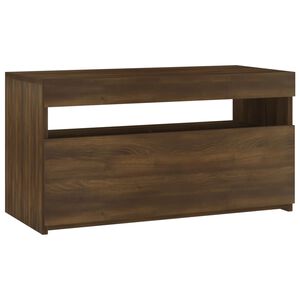 vidaXL Meuble TV avec lumi&egrave;res LED Ch&ecirc;ne marron 75x35x40 cm