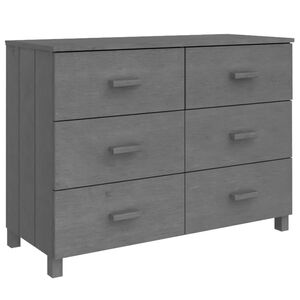 vidaXL Buffet HAMAR Gris fonc&eacute; 113x40x80 cm Bois massif de pin