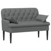 vidaXL Canap&eacute; love seat avec capitonnage en boutons Gris fonc&eacute; Tissu