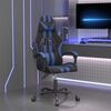 vidaXL Chaise de jeu pivotante Noir et bleu Similicuir