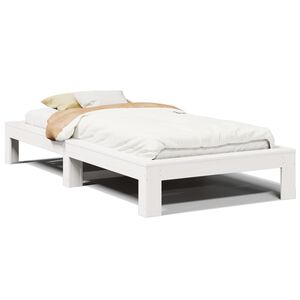 vidaXL Cadre de lit sans matelas blanc 100x200 cm bois de pin massif