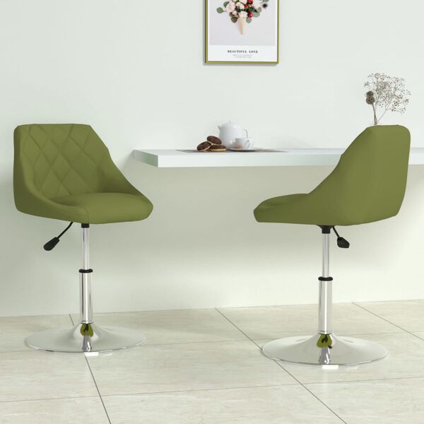 vidaXL Chaises pivotantes &agrave; manger lot de 2 vert clair velours