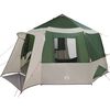 vidaXL Tente de cabane 12 personnes 10 personne Vert et blanc