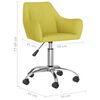 vidaXL Chaise pivotante de bureau Vert Tissu