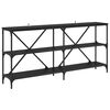 vidaXL Table console Ch&ecirc;ne noir 160 x 30 x 75 cm Bois d'ing&eacute;nierie