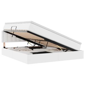 vidaXL Lit avec rangement et matelas Blanc pur 180 x 200 cm