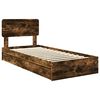 vidaXL Lit de Rangement Ch&ecirc;ne fum&eacute; 100 x 200 cm Bois d'ing&eacute;nierie