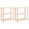vidaXL &Eacute;tag&egrave;res de rangement &agrave; 3 niveaux 2 pcs 80x38x90 cm Pin 150 kg