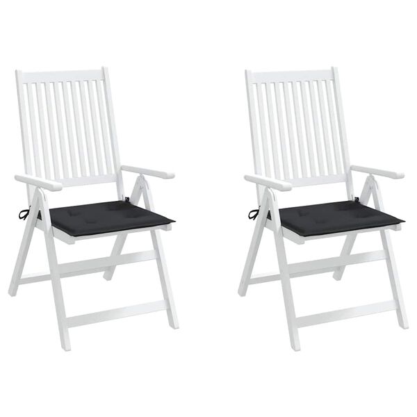 vidaXL Coussins de chaise de jardin lot de 2 noir 50x50x4 cm