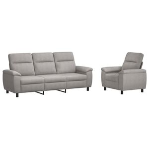 vidaXL Ensemble de Canap&eacute;s 2 pcs Gris nuage Tissu