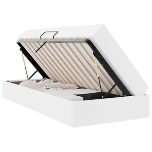 vidaXL Lit avec rangement et matelas avec stockage 2 pc Blanc Cuir