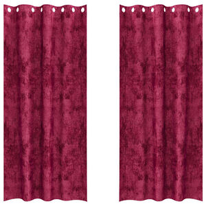 vidaXL Rideaux en velours 2 pcs Rouge bordeaux 245 x 140 cm Velours