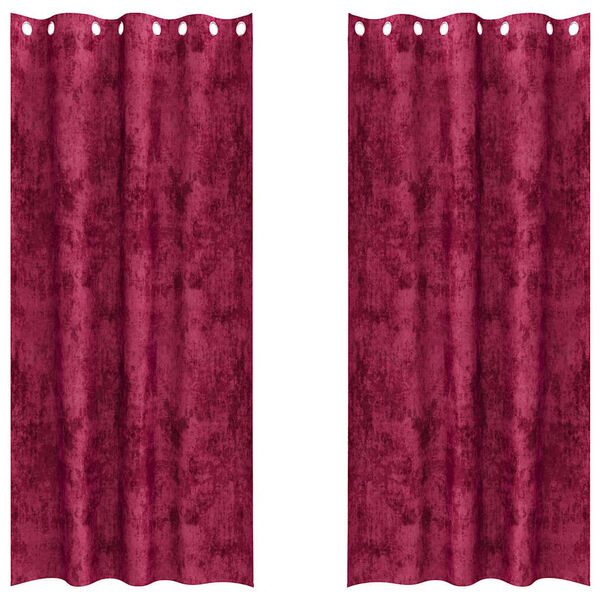 vidaXL Rideaux en velours 2 pcs Rouge bordeaux 245 x 140 cm Velours