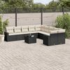 vidaXL Salon de jardin 11 pcs avec coussins noir r&eacute;sine tress&eacute;e
