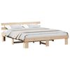 vidaXL Cadre de lit avec t&ecirc;te de lit Naturel 200 x 200 cm Pin massif