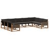 vidaXL Ensemble de canap&eacute;s d'ext&eacute;rieur 9 pcs Naturel et noir