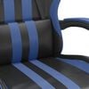 vidaXL Chaise de jeu Noir et bleu Similicuir