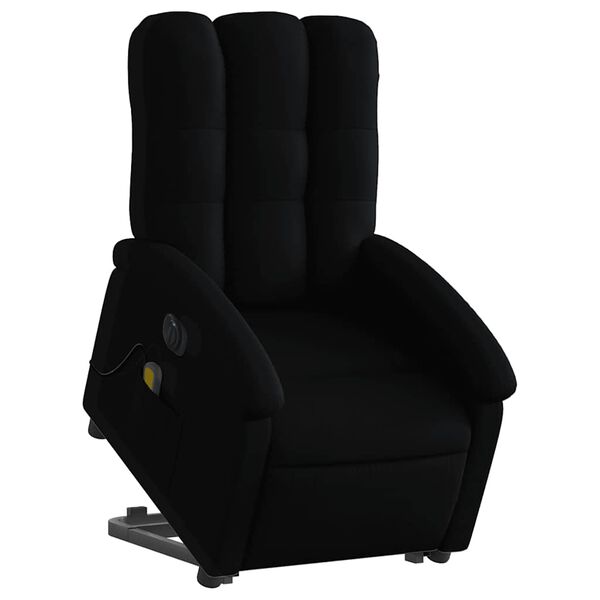 vidaXL Fauteuil inclinable de massage &eacute;lectrique Noir Tissu