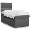 vidaXL Sommier &agrave; lattes de lit avec matelas Gris fonc&eacute; 100x200cm Tissu