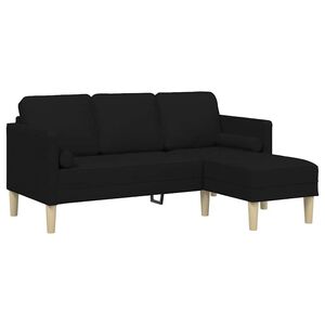 vidaXL Ensemble de Canap&eacute;s Noir 173 x 131 x 67 cm Polyester