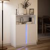 vidaXL Buffet avec LED blanc 77x34x100 cm bois d'ingénierie