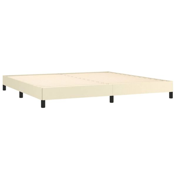 vidaXL Sommier &agrave; lattes de lit avec matelas Cr&egrave;me 200x200cm Similicuir