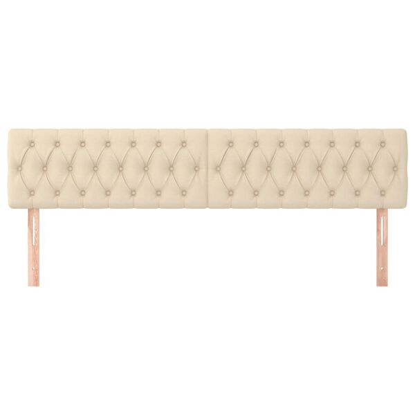 vidaXL Têtes de lit 2 pcs Crème 90x7x78/88 cm Tissu