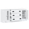 vidaXL Buffets 3 pcs blanc brillant bois d'ing&eacute;nierie