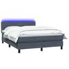 vidaXL Sommier &agrave; lattes de lit et matelas et LED gris fonc&eacute; 140x210cm velours